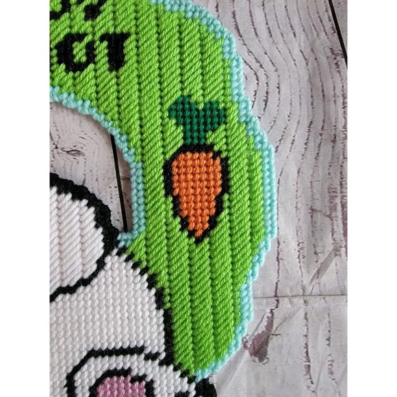 Easter Bunny Spring Wreath Plastic Canvas Wall/door Decor - Picture 7 of 8